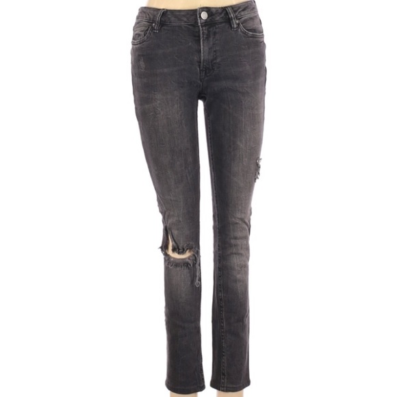 All Saints Denim - ALLSAINTS Mast Skinny Destroyed Ripped Ankle Jeans